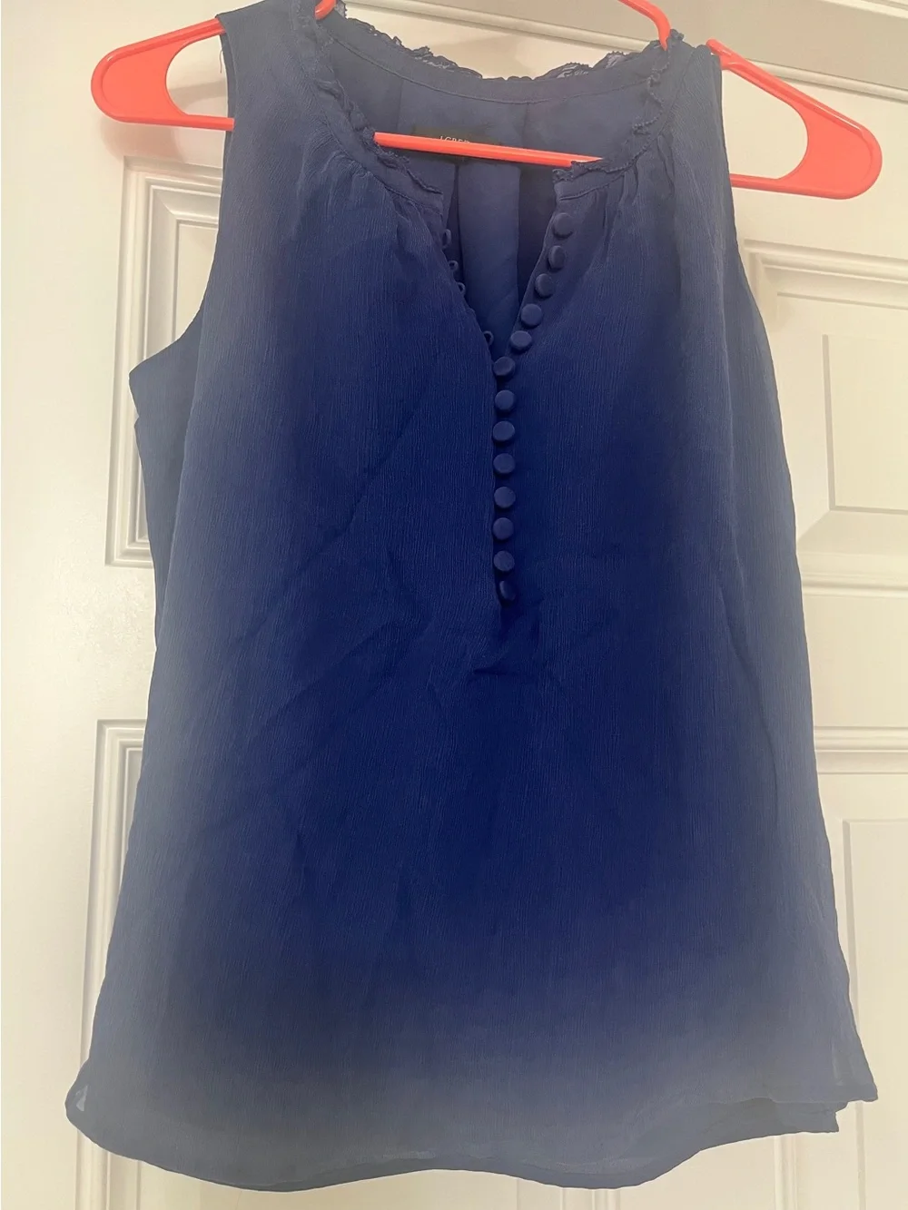 J Crew Sleeveless blouse navy size 2
